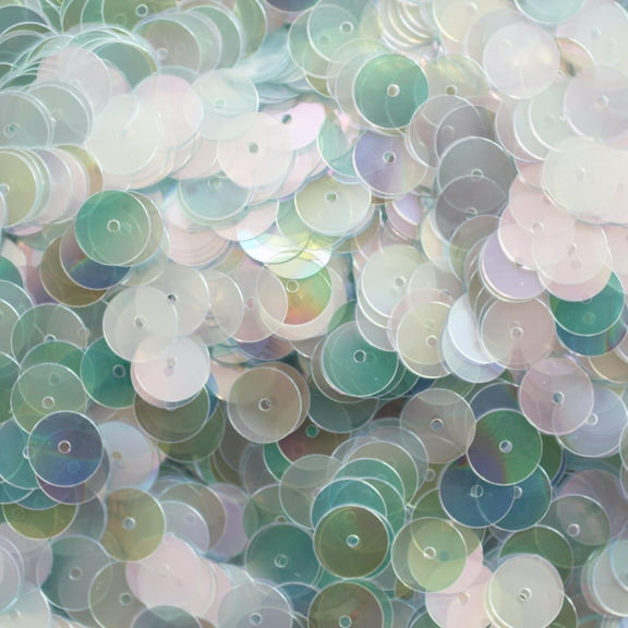 Clear Cool Hue Sequins 8mm Crystal Rainbow Iris Iridescent Made in USA