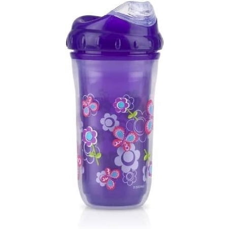 Nuby 9 oz No-Spill Insulated Cool Sipper, Purple