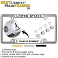 thumbnail image 2 of [Officially Licensed Product] - United States Space Force - Domed Custom-Made Personalized Narrow (Thin) Top 4 Hole Metal Car License Plate Frame with Free caps - Chrome, w/b (Qty: 1 Frame), 2 of 8