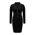 thumbnail image 6 of Nmnitkp Women's Business Skirt Suit Set 2 Piece Office Outfits Notched Lapel Blazer and Pencil Skirt Black,L, 6 of 7