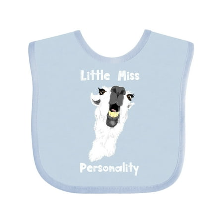

Inktastic Little Miss Personality Goofy White Llama Gift Baby Girl Bib
