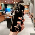 thumbnail image 2 of Phone Case for Samsung Galaxy A24 4g 6.5" with Elegant Heart Bracelet Strap Luxury Plating Cute Love Heart Cover with Hand Chain for Women Camera Protection Soft Shockproof Bumper (Black), 2 of 6