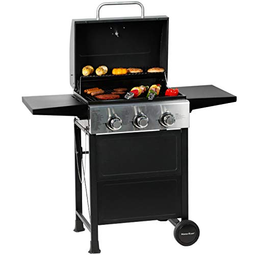 MASTER COOK 3 Burner BBQ Propane Gas Grill, Stainl - image 1 of 7