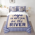 thumbnail image 2 of Homewish River House Twin Bedding Sets 7-Piece for Boys Girls,Retro Vintage Cabin Bedding Comforter Set Microfiber,Blue Plaid Grid Breathable Sheet Sets,Ultra Soft Home Decor,Reversible, 2 of 8