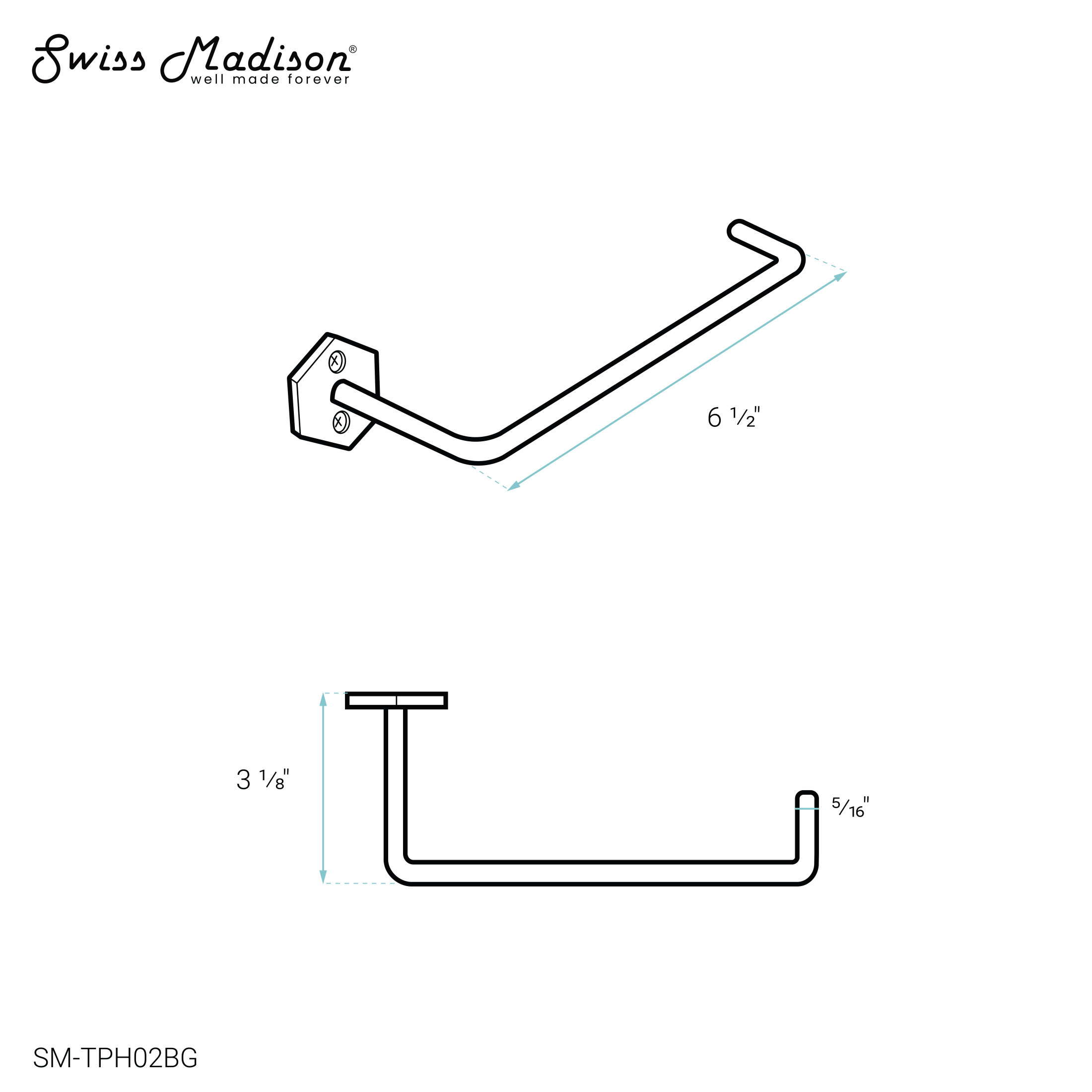 Brusque Toilet Paper Holder in Brushed Gold