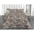 thumbnail image 2 of Ambesonne Roses Quilted Coverlet 2 Pcs, Exotic Garden Wild Floral Art, Twin Size, Sage Green Pink and Blush, 2 of 4