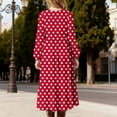 thumbnail image 6 of Zylanna Girls Long-Sleeve Tiered Maxi Dress, Pockets Design Soft Polka Dot Patterns Spring Fall Girls' Casual Dresses Red Size 6, 6 of 6