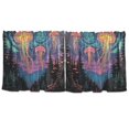 thumbnail image 7 of Yayeee Kitchen Curtains Set of 2 Light Filtering 57"x36" Over Sink Window Panels, Psychedelic Jellyfish, 7 of 7