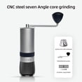 thumbnail image 2 of Manual Coffee Bean Grinder CNC Stainless Steel Hand Coffee Mill 5 Adjustable Settings Portable Hand Crank Burr Grinder for Drip Coffee / Espresso / French Press Perfect for Home Office and Camping, 2 of 9