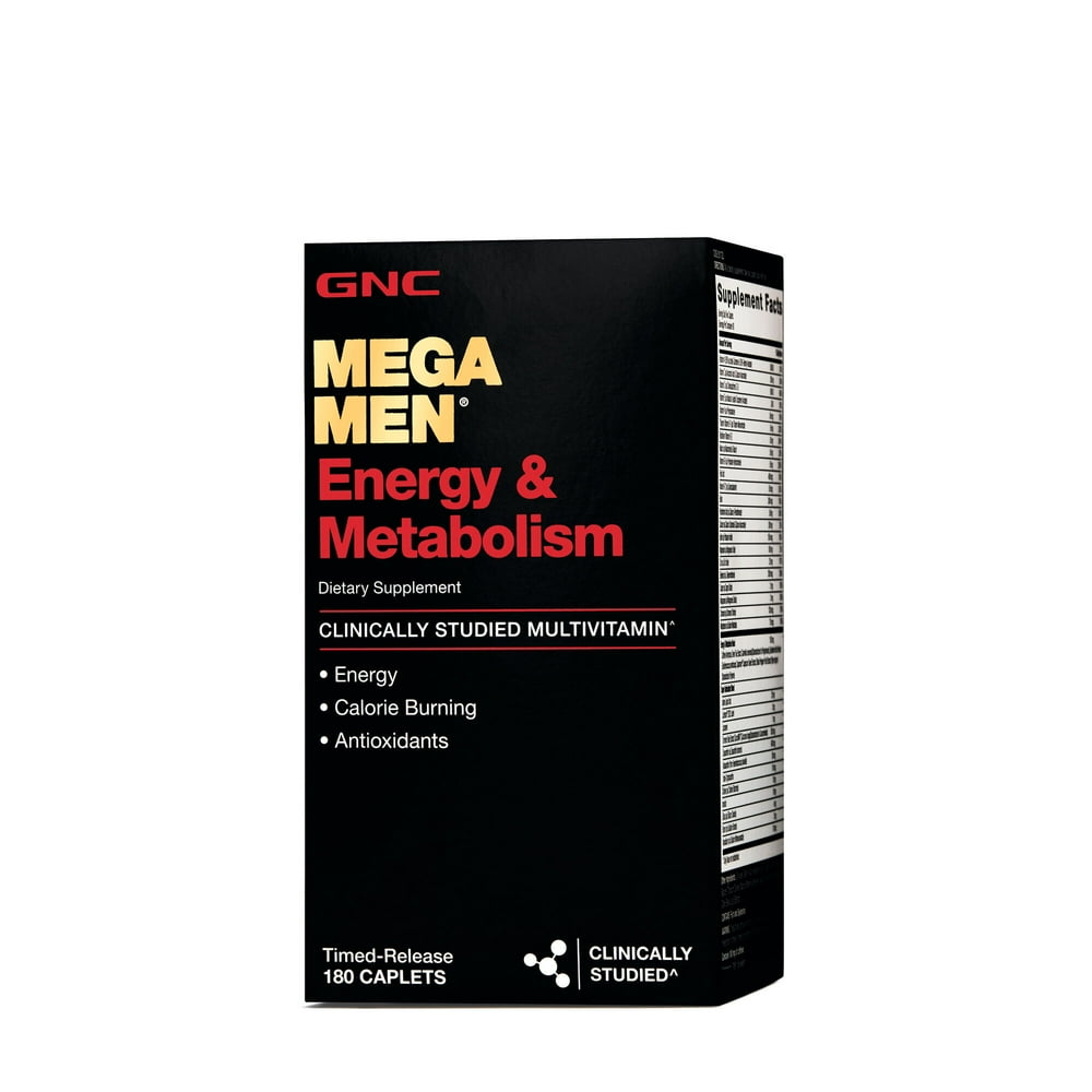 GNC Mega Men Energy and Metabolism Multivitamin for Men, 180 Count, For