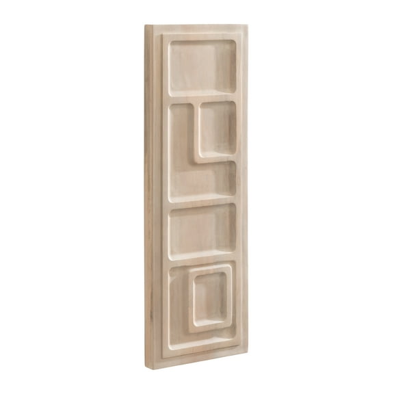 Kate and Laurel Yuvan Decorative Carved Wall Art Plaque, 13 x 36, Light Natural, Modern Hand Carved Dimensional Art Panel for Solid Wood Wall Decor for Home Design