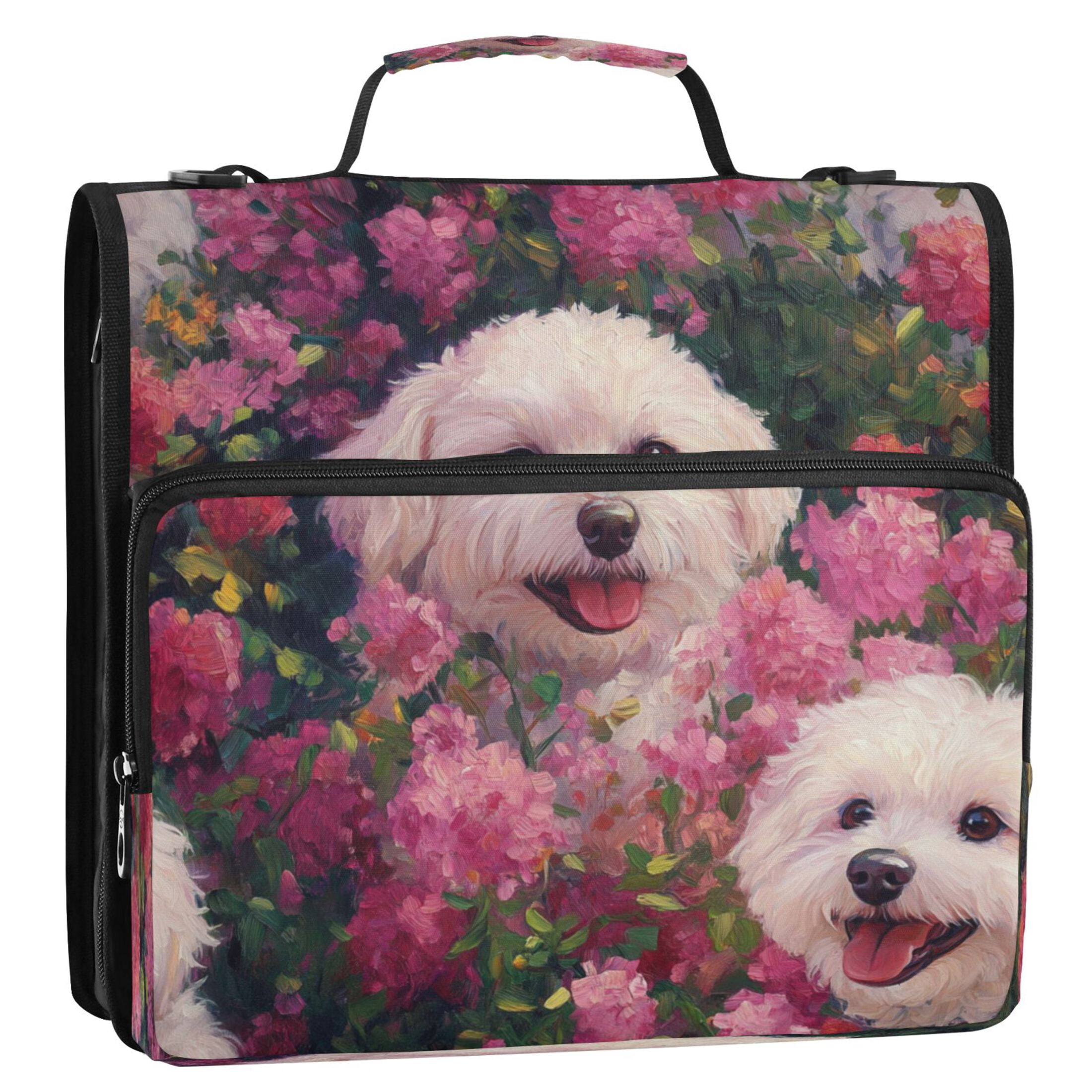 YAZAOO Zipper Binder trapper keeper Documents Organized Design Floral Furry Friends Printed