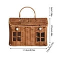 thumbnail image 2 of ETHKIA Rattan House Shaped Basket with Lid, Decorative Hand Woven Organizer, Harvest Wicker Basket for Picnics, Easter, Organizing, Storage B, 2 of 5