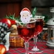 thumbnail image 5 of Decoraciones navideñas, adornos navideños, regalos navideños, tarjeta de decoración de copa de vino tinto de Navidad, gorro de Papá Noel, tarjeta de fiesta, decoración de copa de vino, centro comercia, 5 of 5