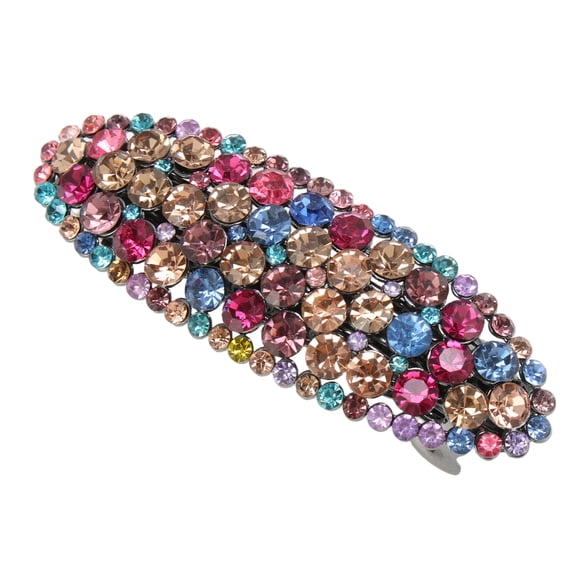 Unique Bargains Oval Rhinestone Hair Barrette All Styles Colorful
