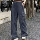 thumbnail image 2 of Pantalones cargo holgados para mujer: pierna ancha con cordón, poliéster, ropa urbana/hip hop, tallas S-XXL, 2 of 7