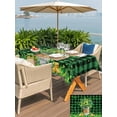 thumbnail image 6 of 60x84 Inch Outdoor Tablecloth with Umbrella Hole Zipper Rectangle St. Patrick's Day Rectangular Tablecloths Outside Waterproof Green Clovers Coin Buffalo Plaid Patio Table Cover for Picnic Party, 6 of 8
