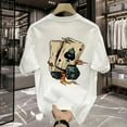 thumbnail image 7 of Heavyweight 100% Cotton Men's Graphic T-Shirt - Loose Fit Large Size Summer Casual Tee with Cartoon Gaming Controllers & Flames Prin, 7 of 7