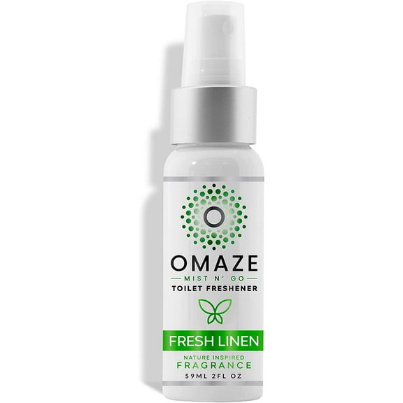 MIST N' GO By OMAZE Refresh Toilet Spray | Bathroom Spray Odor Eliminator | Toilet Smell Eliminator Deodorizer - Fresh Linen 2FL OZ