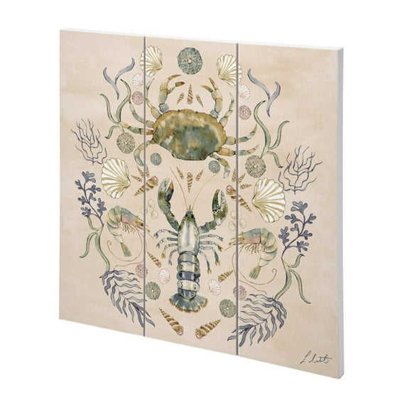 Louise Nisbet Crustacean Celebration Wood Plaque
