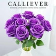 thumbnail image 2 of 10pcs Purple Rose Artificial Flower,Artificial Rose Silk Flower 50cm Fake Rose Blossom Bridal Bouquet for Home Wedding Decor (Purple), 2 of 7