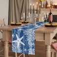 thumbnail image 2 of Table Runners 90 Inches Long Dress Scarves, Navy Blue Coastal Farmhouse Coffee/Dining/Kitchen Table Runner for Living Room, Summer Beach Nautical Starfish Coral Vintage 13x90 Inch, 2 of 9