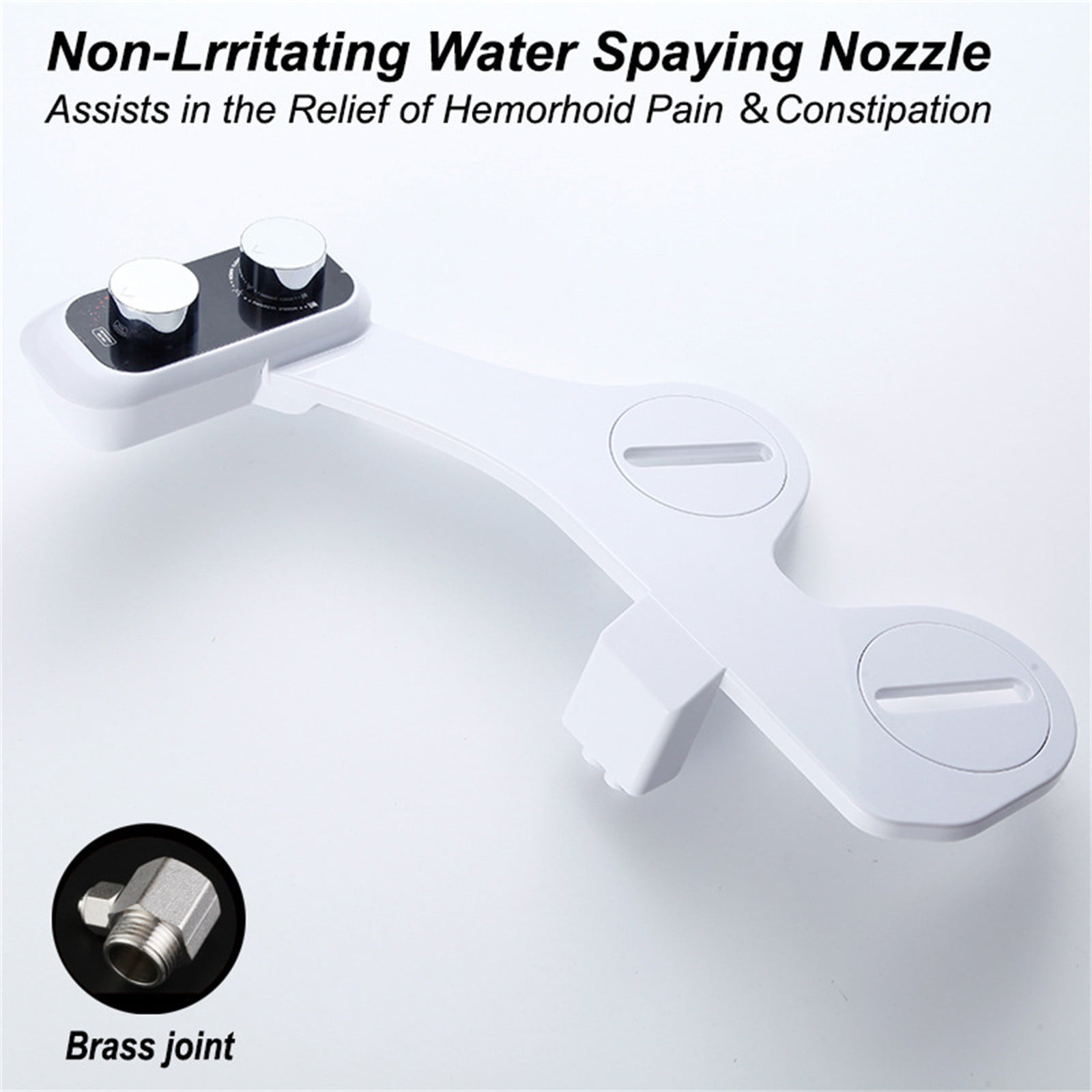 Bidet Toilet Seat Spray Double Nozzle Adjustable Cold Water Jet Hip Feminine Cleaning Self-Cleaning Nozzle Easy Install Energy Saving Hygienic Bathroom Accessory for Women Home Comfort
