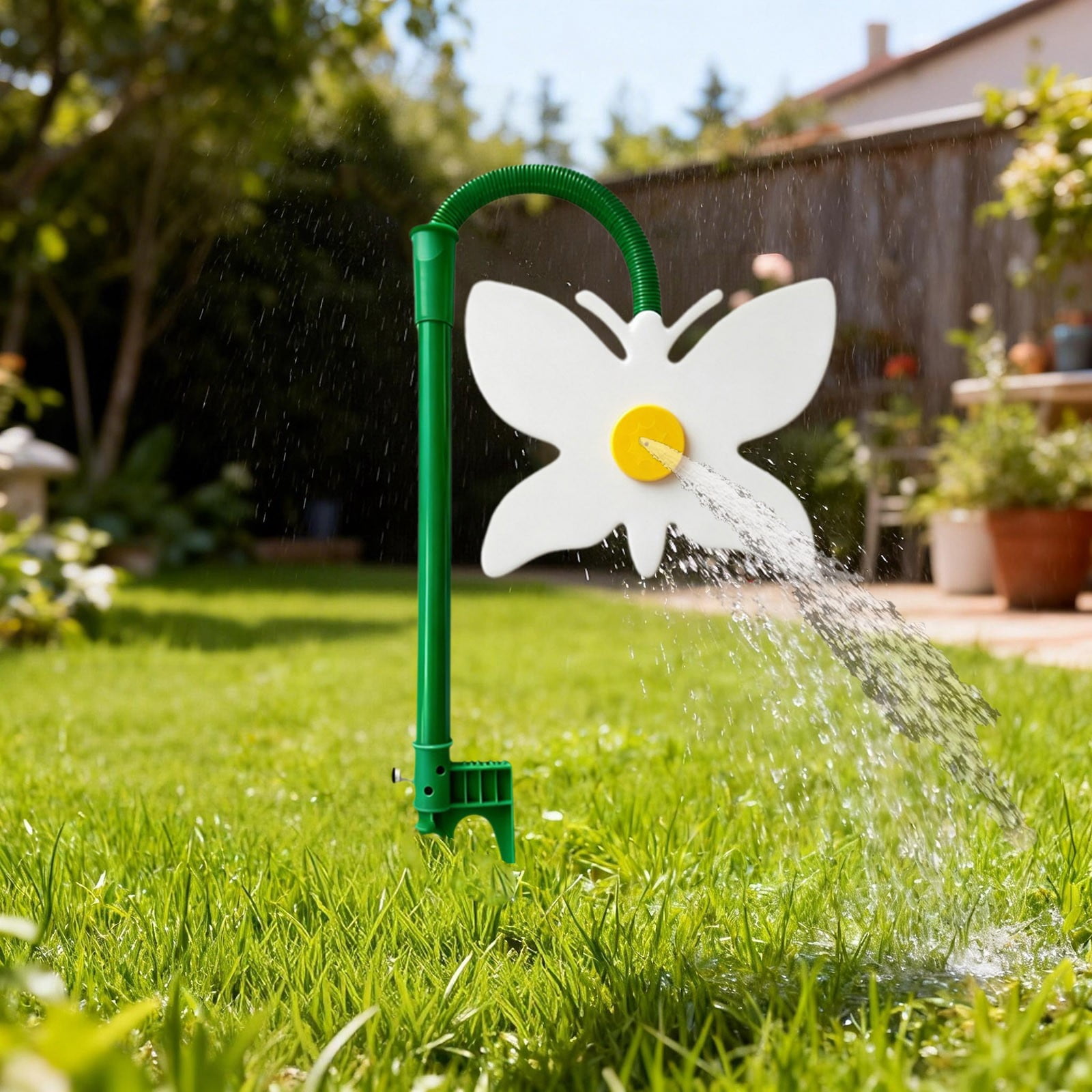 Butterfly Oscillating Garden Sprinkler – Fun Rotating Water Sprayer For Lawn Irrigation & Outdoor Play(White-106X28Cm)