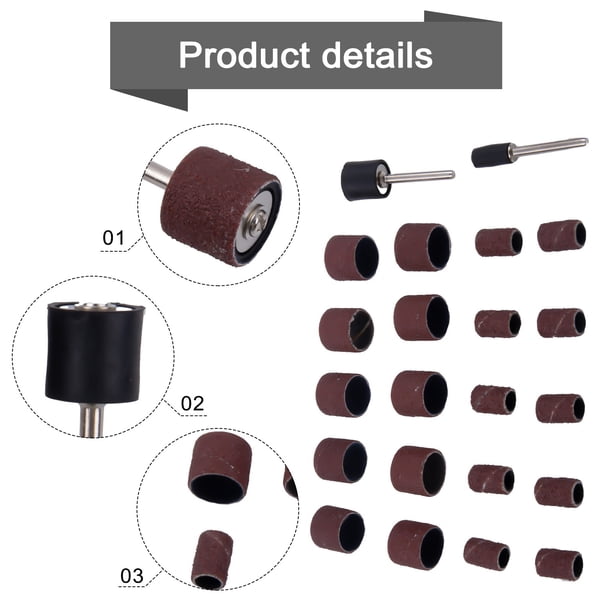 100 Manchons De Ponçage 3/8 Pouces Grain 320 - Pour Mini Perceuse, Marque Uxcell