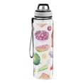 thumbnail image 2 of Vegetables Drink Bread Fruits Sports Water Bottle Portable Travel Mug 32oz BPA Free Leak Proof Straw Transparent Tritan for Gym Yoga Cycling Camping, 2 of 7