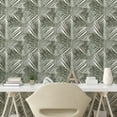 thumbnail image 2 of Ambesonne Palm Leaf Peel & Stick Wallpaper for Home, Vintage Hawaii Pattern, 13"x36", Taupe Sage Green, 2 of 5