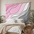 thumbnail image 3 of Pink Grey Ombre Large Tapestry for Bedroom Wall Hanging Tapestry,Modern Geometric Abstract Aesthetics Cream Ceiling Backdrop Tapestries Poster Blanket Wall Decor for Teens Room Living Room 100" x 59", 3 of 8