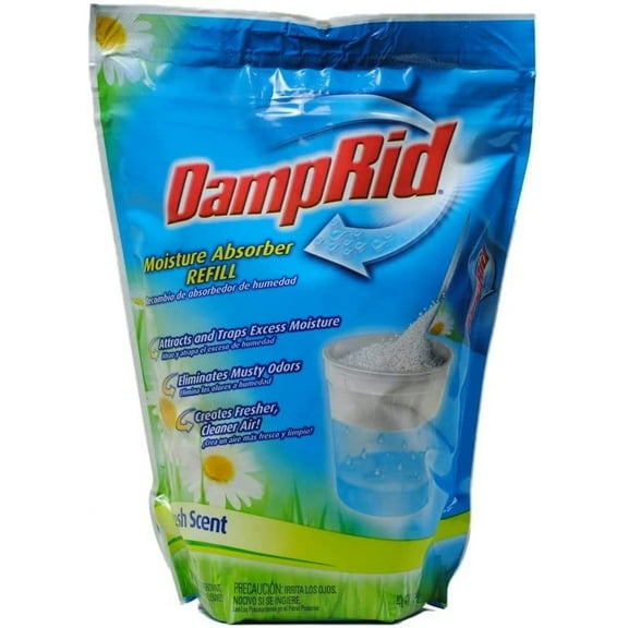 DampRid Fresh Scent Absorber. Refill Bag 42 oz Attracts & Traps Moisture for Fresher, Cleaner Air, 42 Oz, Blue, 42 Oz