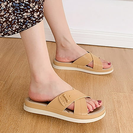 

CAICJ98 Women Shoes Women Sandals with Arch Support Casual Summer Flip Flops Thick Heels Thong Shoes Slip On Comfortable Outdoor Walking for Womens A