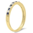 thumbnail image 2 of Dazzlingrock Collection 14K Blue Sapphire & White Diamond Stackable Wedding Contour Band Guard Ring, Yellow Gold, Size 9, 2 of 4