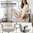 thumbnail image 4 of Criss Cross Chair with Flip-up Armrests, Wide Cross Legged Office Chair, Fabric Ergonomic Desk Chair with Wheels, Lumbar Support, Swivel Vanity Chair for Home Office, Bedroom, Study, 4 of 8