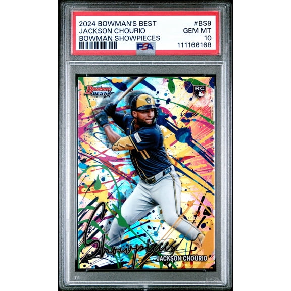 Graded 2024 Topps Bowmans Best Jackson Chourio #BS9 Bowman Showpieces Rookie RC Baseball Card PSA 10 Gem Mint