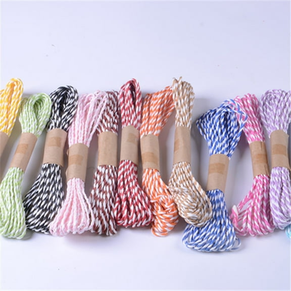 GOOHOCHY  12 Pcs Colored Paper Rope Craft Ribbon Colorful Raffia Twine