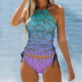 thumbnail image 2 of FhsagQ Ensembles de Maillots de Bain pour Femmes avec Robe Maillot de Bain Deux Pièces Imprimé Mode Tankini Ensemble de Maillots de Bain pour Femmes Jeu de Rôle Ensembles de Maillots de Bain 2 Pcs Violet TTG, 2 of 5