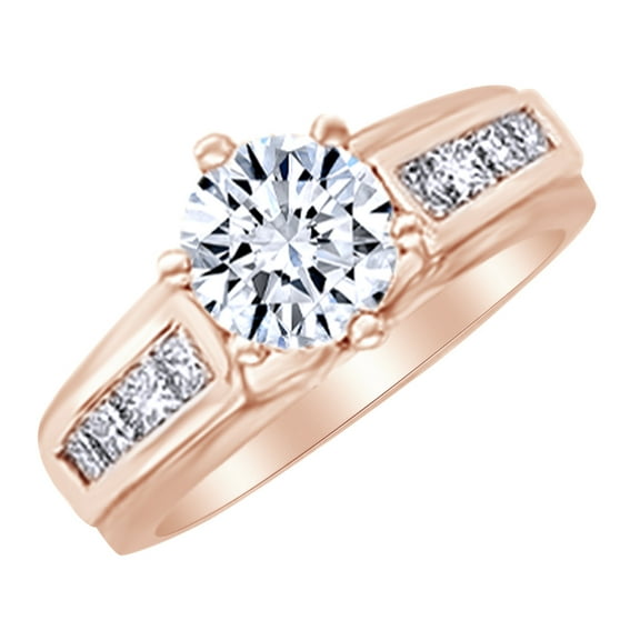 AFFY White Natural Diamond Wrap Enhancer Ring in 14k Rose Gold (0.5 Cttw) Ring Size : 4