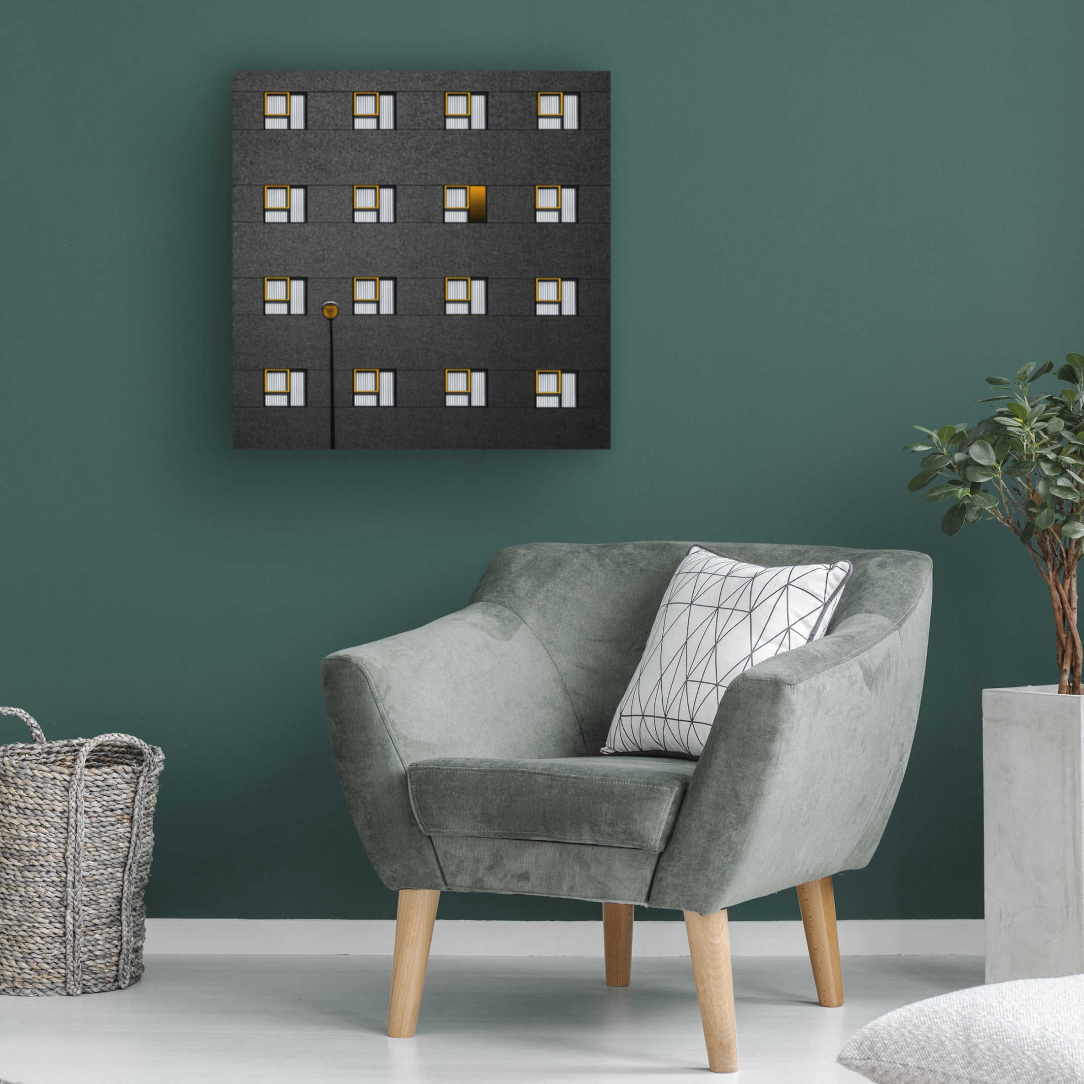 Canvas Wall Art - Inge Schuster 'Simplicity With Yellow Frames' Wall Art for Living Room, Bedroom, or Office Décor by Trademark Fine Art - 35 x 35 Inches