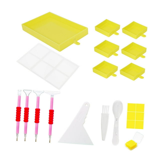 Diamond Paintings Tray Bead Sorting Tray Plate Diamond Paintings Accessories and Yellow