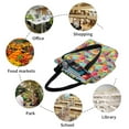 thumbnail image 6 of Cauagu Colorful Fish 2 Print Canvas Aesthetic Tote Bag for Women Beach Bag Shopping Bags Shoulder Bag Reusable Grocery Bags, 6 of 7