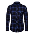 thumbnail image 2 of Camisa Manga Larga Cuadros Para Hombre Moda Slim Fit, 2 of 4