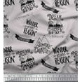thumbnail image 1 of Soimoi Gray Poly Georgette Fabric Dream Chaser Text Print Fabric by the Yard 42 Inch Wide, 1 of 5