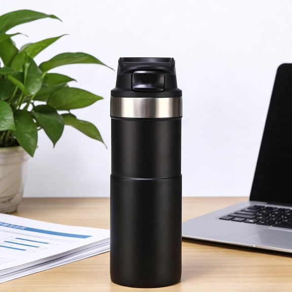 Stainless Steel Travel Mug with Trigger Action Lid, Vacuum Insulated Coffee Tumbler for Hot & Cold Drinks