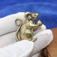 thumbnail image 3 of Solid Brass Mouse Figurine Statue Animal Figurines Toys Home Desktop Decoration, 3 of 5