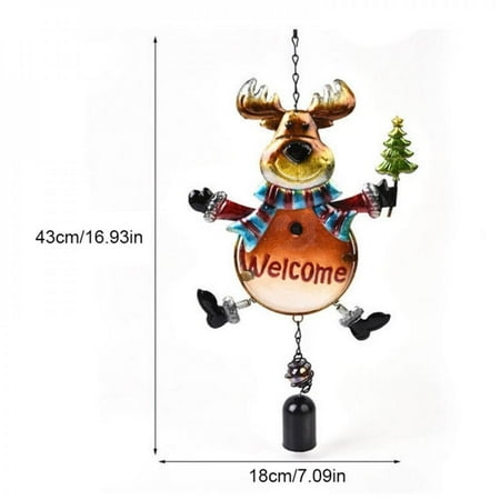 

[CLEARANCE]Wrought Iron Christmas Wind Chimes Pendant Christmas Wind Chimes Wrought Iron Pendant Metal Bell Craft Window Display