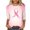 Pink-d, variant on Vivianyo HD Women's 3/4 Sleeve Graphic Print Top, Straight Hem Crew Neck Pullover Blouse, Casual Tee for Charity Event and Daily Social Gathering, Sizes S-5XL
