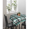 thumbnail image 3 of Black Green Grey Plaid Square/Round Tablecloths 60x60,Simple Check Stripes Lines Country Table Cloth Table Cover Indoor/Outdoor Tabletop Decor for Wedding Holiday Party Dinner Baby Shower, 3 of 7